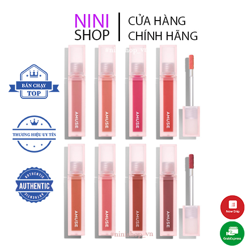Son môi nhung lì Amuse Dew Velvet 4g màu sắc thời trang