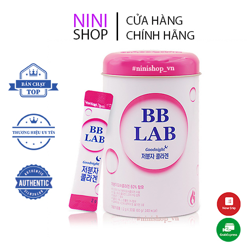 Bột uống cung cấp Collagen đẹp da thương hiệu BB LAB Good night collagen 2g*30
