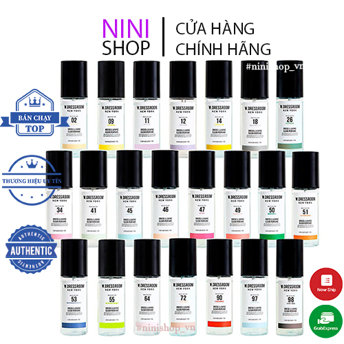 [Mùi Limited:75,76,77,78,79,82,83,84,214,314] Nước hoa xịt thơm quần áo W.Dressroom có sẵn 70ml.