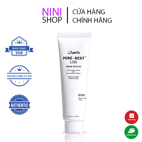 Kem dưỡng cho da dầu, nhạy cảm Jumiso Pore-Rest LHA Sebum control facial cream 50g