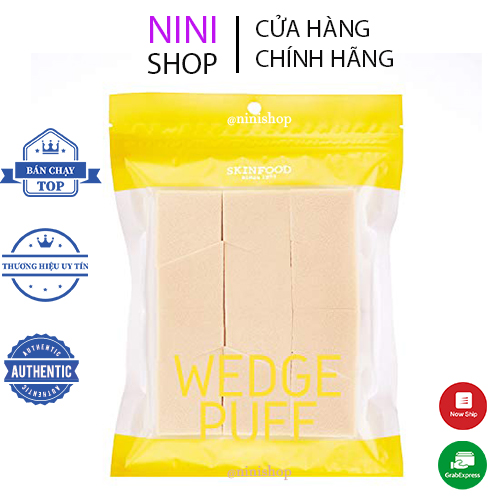 Mút tán kem nền Skinfood Wedge Puff Sponge Jumbo Size 12 chiếc 1 túi
