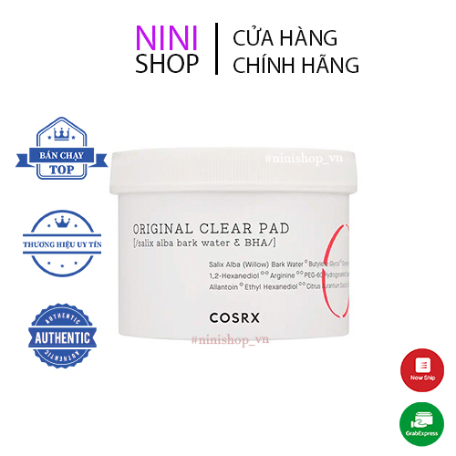 Bông tẩy da chết loại bỏ và ngăn ngừa mụn Cosrx One Step Original Clear Pad 70ea