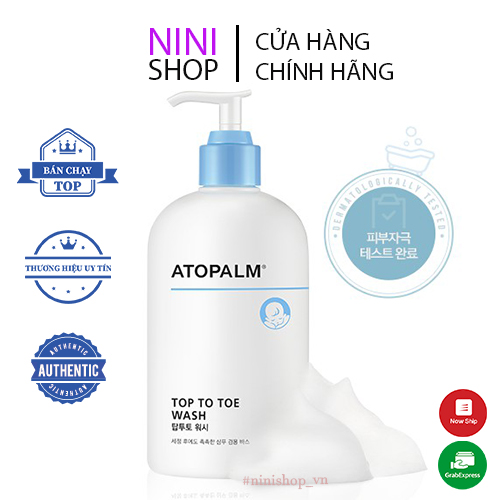 Sữa tắm và gội đầu Atopalm Top To Toe Wash