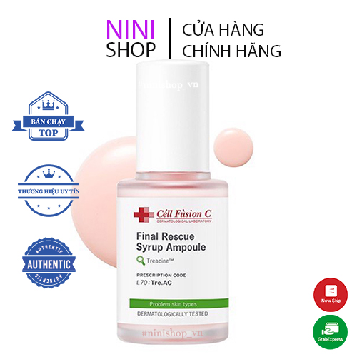 Tinh chất dưỡng da Cellfusion C Tre.AC Final Rescue Syrup Ampoule 30ml