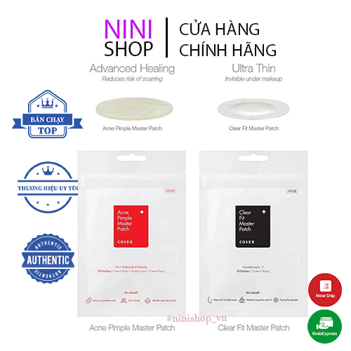 Miếng dán mụn Cosrx Clear Fit và Cosrx Acne Pimple Master 24 Patches