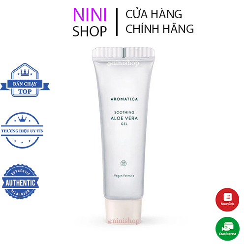 Gel lô hội mát da, dưỡng ẩm Aromatica Soothing Aloe Vera Gel