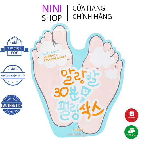 Mặt nạ tẩy da chết chân a'pieu soft foot peeling socks 40ml