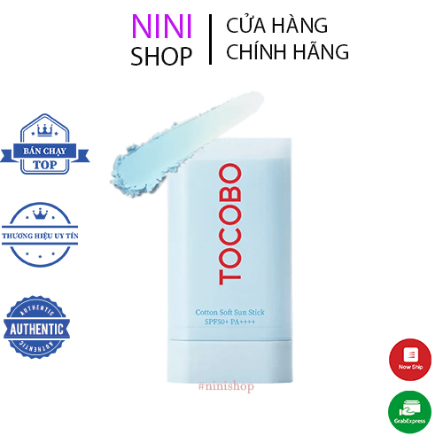 Kem chống nắng hóa học thuần chay dạng thỏi TOCOBO COTTON SOFT SUN STICK SPF50+ PA++++