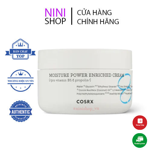 Kem Dưỡng Cấp Ẩm Chuyên Sâu (Keo Ong, B5) COSRX Hydrium Moisture Power Enriched Cream 50ml