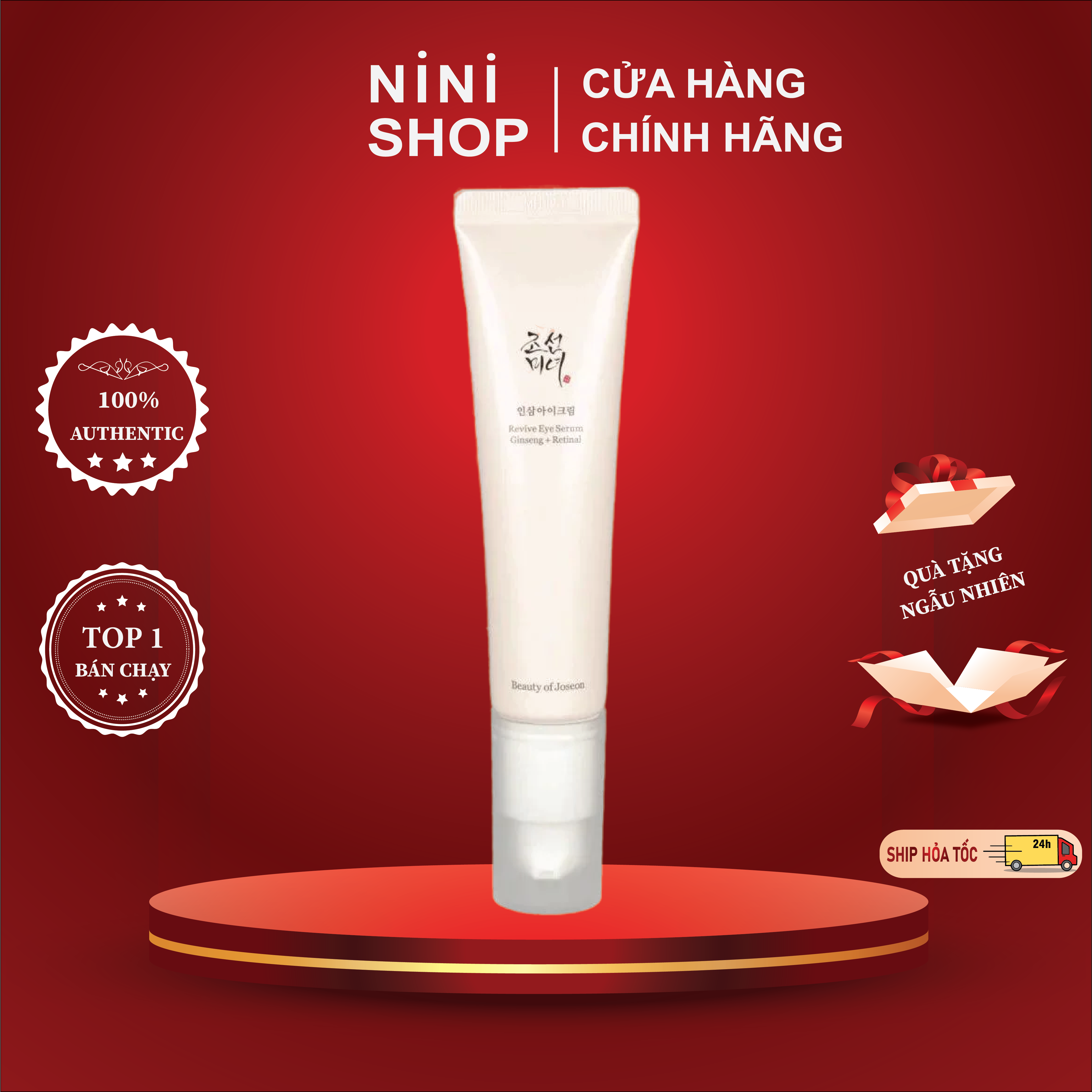 Kem chống lão hóa mắt thuần chay Beauty of Joseon Revive Eye Serum Ginseng + Retinal 30ml