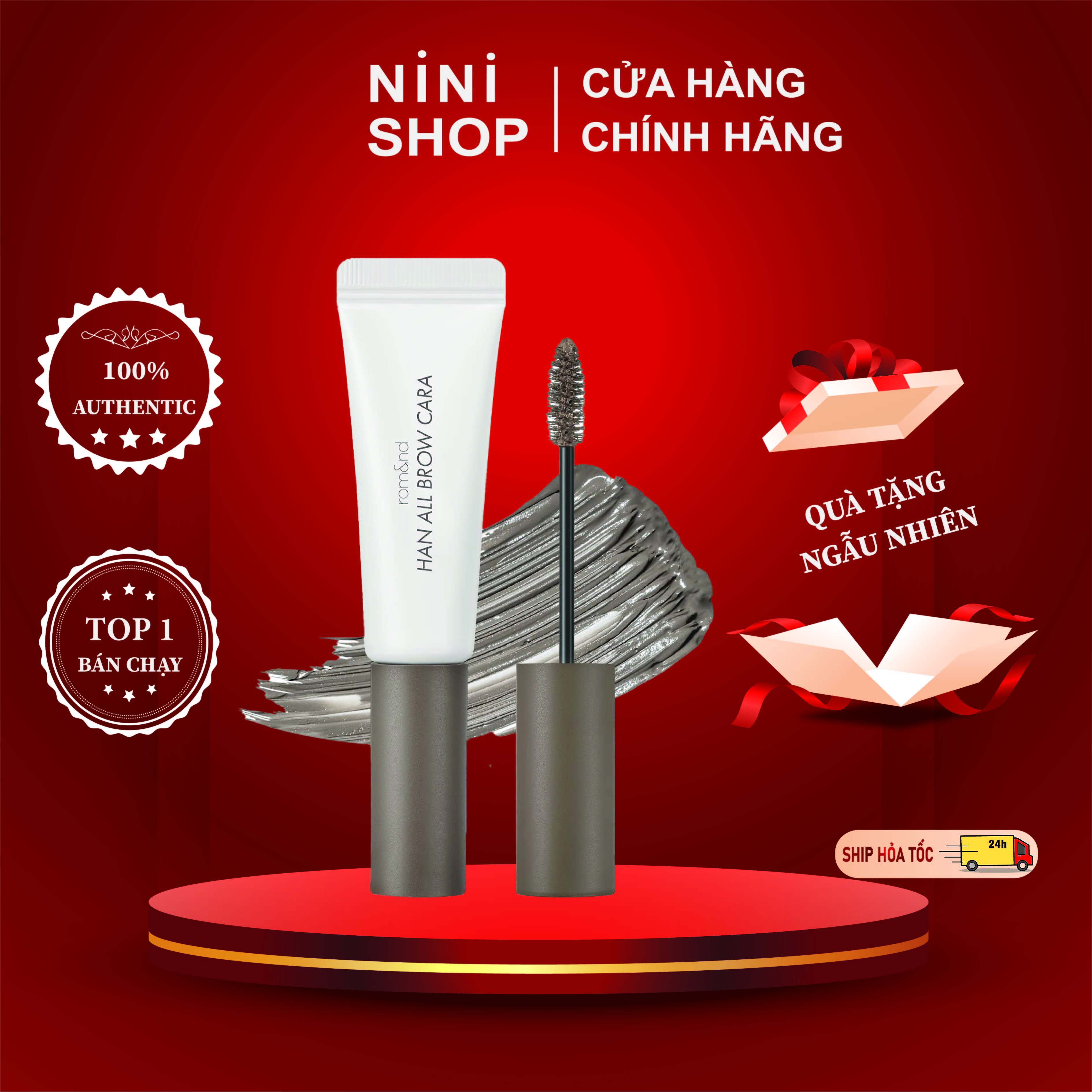 Mascara Chân Mày Siêu Tự Nhiên, Bền Màu, Lâu Trôi Romand Han All Brow Cara 9g